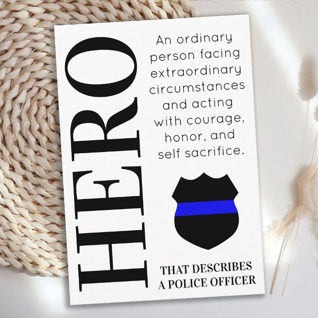 Tarjeta De Visita Héroe de policía Thin Blue Line Gracias (Subido por el creador)