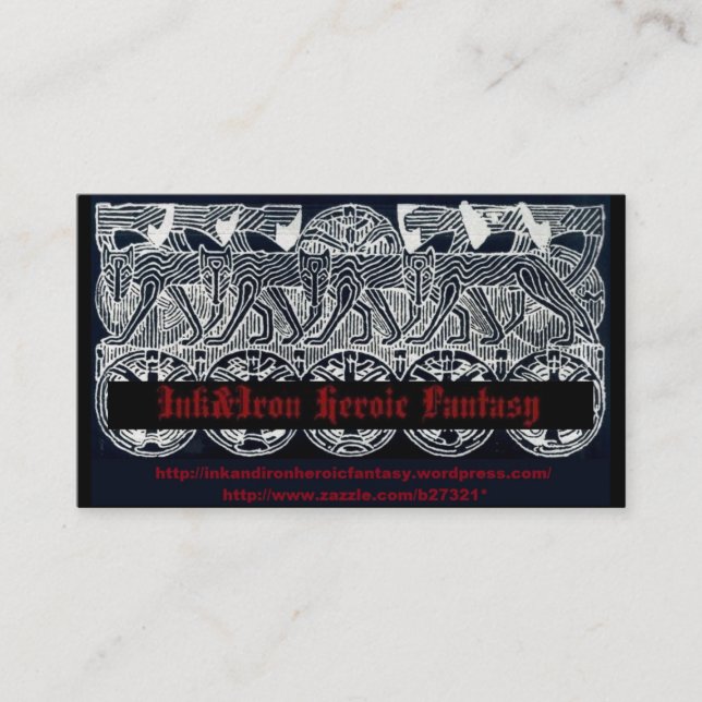 Tarjeta de visita heroica de la fantasía de (Anverso)