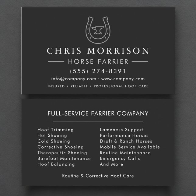 Tarjeta De Visita Herrador de caballos herrando  (Subido por el creador)