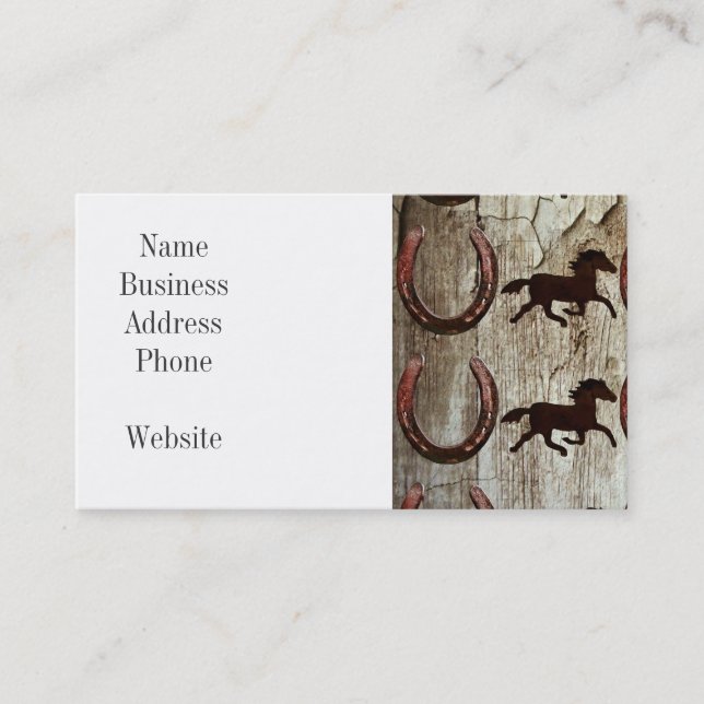 Tarjeta De Visita Herraduras de los caballos en los regalos de (Anverso)