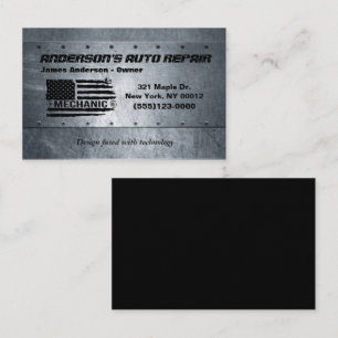 Tarjeta De Visita Herramienta Bandera Americana Diseño Metalizado Au