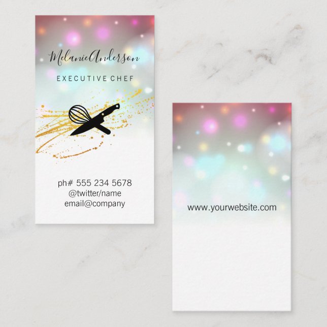 Tarjeta De Visita Herramienta Cuchillo de Chef (Anverso / Reverso)