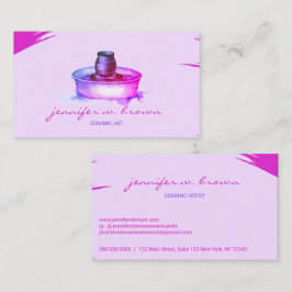 Tarjeta De Visita Herramienta de cerámica de arcilla rosa hecha a ma