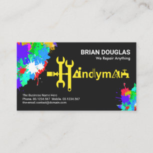 Tarjeta De Visita Herramienta de control creativo Motif Paint Splatt