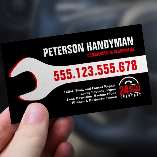 TARJETA DE VISITA HERRAMIENTA DE EMERGENCIA DE HANDYMAN QUE SE RELLE (Subido por el creador)