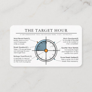 Tarjeta De Visita Herramienta de enfoque de hora objetivo Trabajo