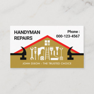 Tarjeta De Visita Herramienta de reparación de mano de obra en azote
