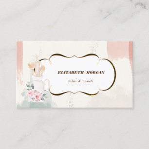Tarjeta De Visita Herramienta Manual de Panadería Romántica de Acuar