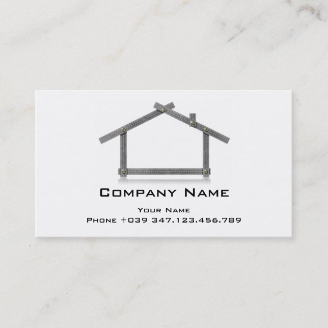 Tarjeta De Visita Herramienta metalizado del metro de la casa de la (Anverso)