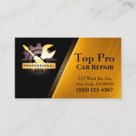 Tarjeta De Visita Herramienta Profesional Gold Auto Reparación Mecán