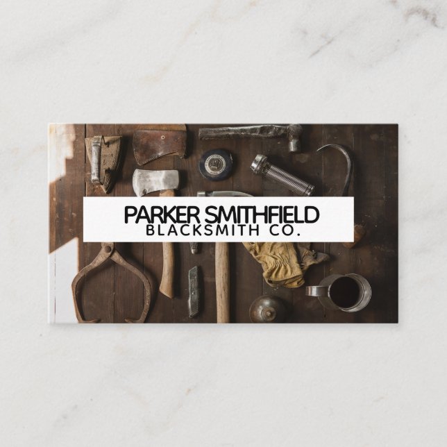 Tarjeta De Visita Herramientas autos del edificio del herrero (Anverso)
