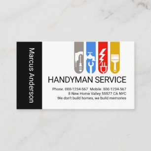 Tarjeta De Visita Herramientas Creativas de Hombre para Todo Pestaña