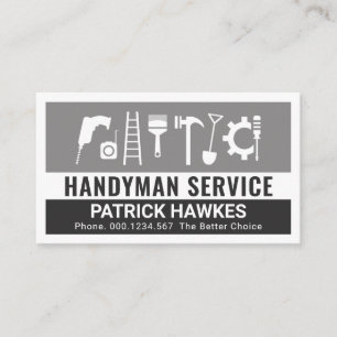 Tarjeta De Visita Herramientas Creativas de Mano de Obra Capas Grise