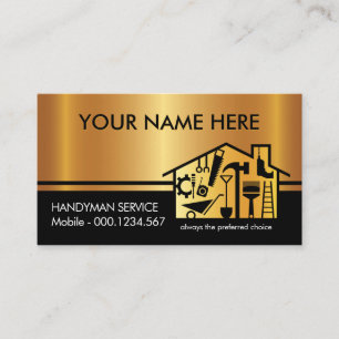 Tarjeta De Visita Herramientas de Almacén de Mano de Obra Tu Nombre