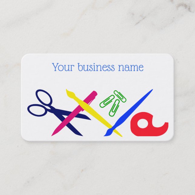 Tarjeta De Visita Herramientas de arte para la artesanía, artista, p (Anverso)