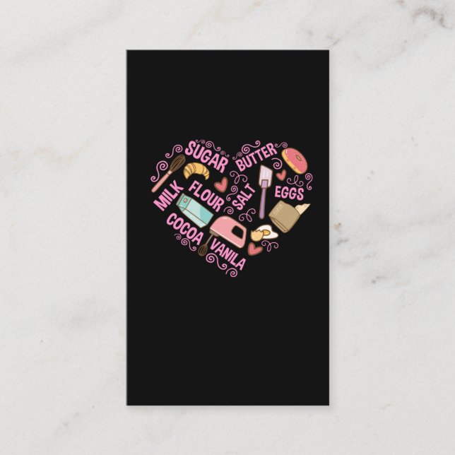 Tarjeta De Visita Herramientas de Baking Love Baker Pastry Chef Huev (Anverso)