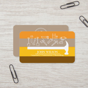 Tarjeta De Visita Herramientas de Carpintería para Constructor Profe