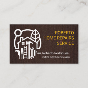 Tarjeta De Visita Herramientas de carpintería para hogar de madera