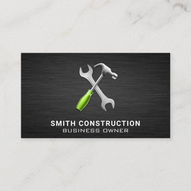 Tarjeta De Visita Herramientas de carpintería para la construcción d (Anverso)