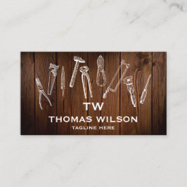 Tarjeta De Visita Herramientas de carpintero de mano de construcción