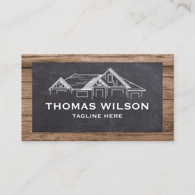 Tarjeta De Visita Herramientas de carpintero de mano de construcción (Anverso)