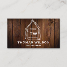 Tarjeta De Visita Herramientas de carpintero de mano de construcción