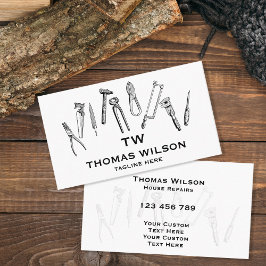 Tarjeta De Visita Herramientas de carpintero de mano de construcción