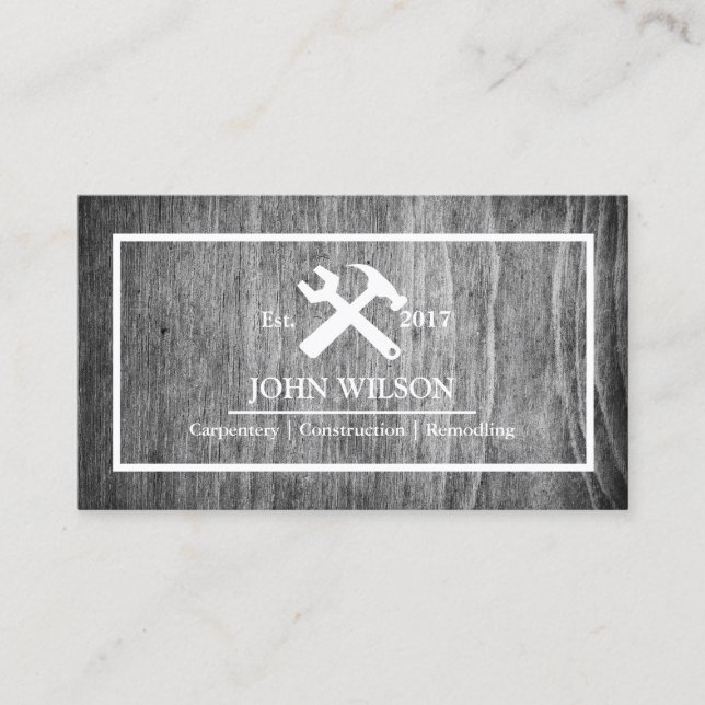Tarjeta De Visita Herramientas de carpintero de Professional Builder (Anverso)