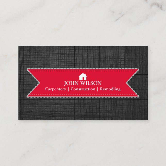Tarjeta De Visita Herramientas de carpintero de Professional Builder (Anverso)