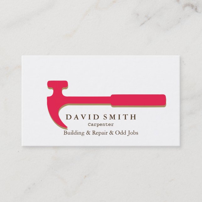 Tarjeta De Visita Herramientas de carpintero de Professional Builder (Anverso)