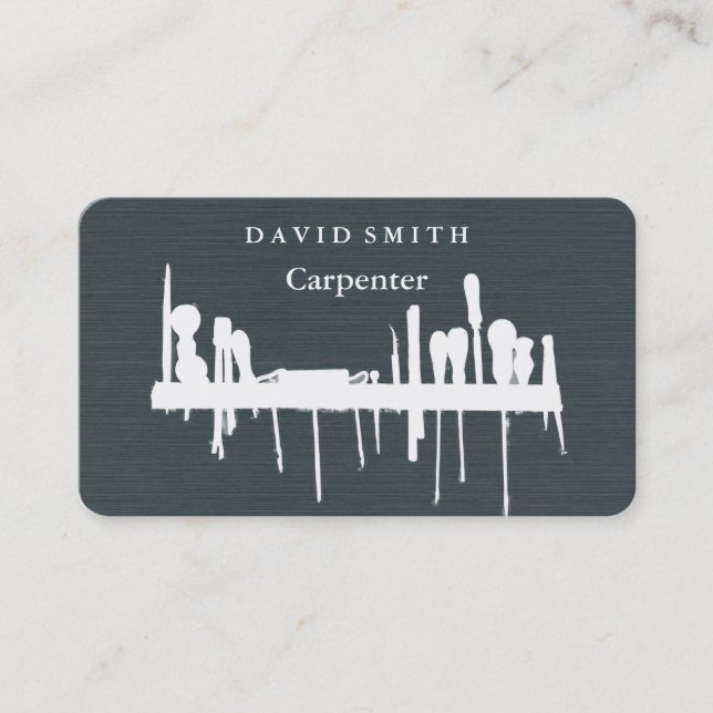 Tarjeta De Visita Herramientas de carpintero de Professional Builder (Anverso)