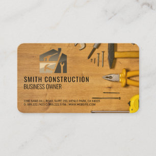 Tarjeta De Visita Herramientas de cartón   Logotipo de construcción