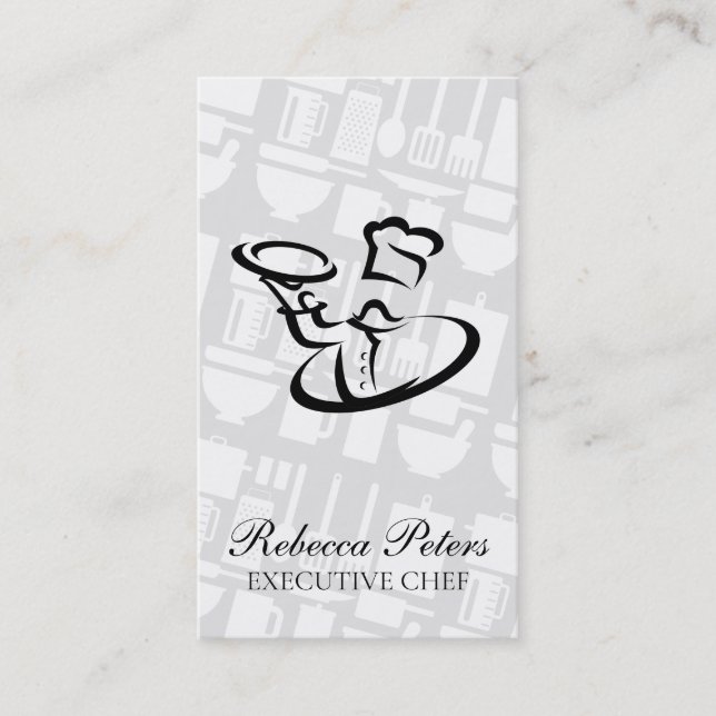 Tarjeta De Visita Herramientas de cocina | Culinario | Servidor | Re (Anverso)