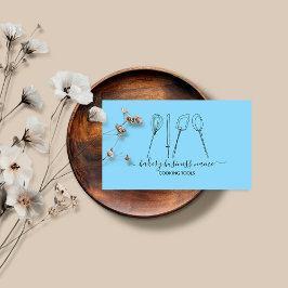 Tarjeta De Visita Herramientas de cocina panadería comida casera azu