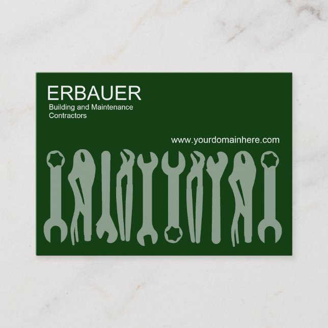 Tarjeta De Visita Herramientas de comercio (Chubby v2) - Verde oscur (Anverso)