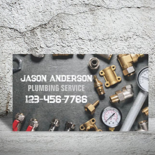 Tarjeta De Visita Herramientas de complemento Servicio de fontanería (Plumber Tools Faucet Handyman Pluming Service Business Card)