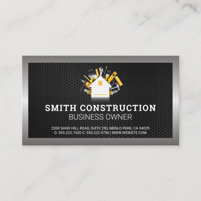 Tarjeta De Visita Herramientas de construcción | Bienes inmuebles |  (Anverso)
