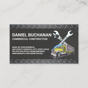 Tarjeta De Visita Herramientas de Construcción Camión de Trabajo