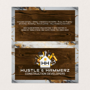 Tarjeta De Visita Herramientas de construcción de viviendas Madera