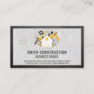 Tarjeta De Visita Herramientas de construcción   Leather y Stone