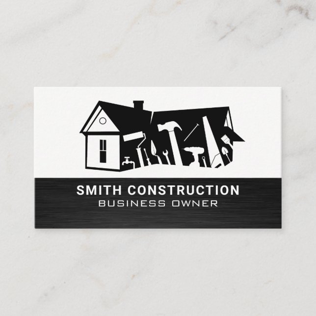 Tarjeta De Visita Herramientas de construcción | Renovaciones del ho (Anverso)