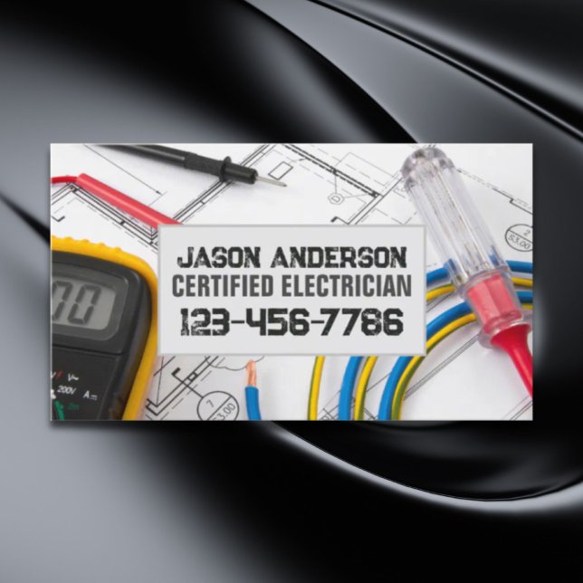 Tarjeta De Visita Herramientas de contratista de reparación de const (Construction Repair Contractor Tools Electrician Business Card)