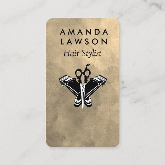Tarjeta De Visita Herramientas de corte de cabello | Barbero (Anverso)