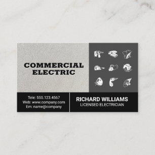 Tarjeta De Visita Herramientas de energía de construcción