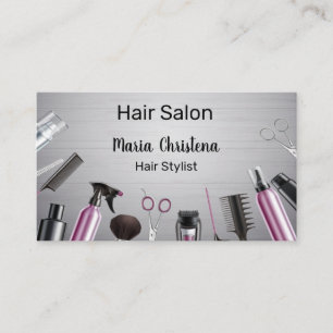 Tarjeta De Visita Herramientas de Estilismo de Cabello Salón de Bell