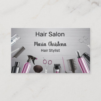 Tarjeta De Visita Herramientas de Estilismo de Cabello Salón de Bell