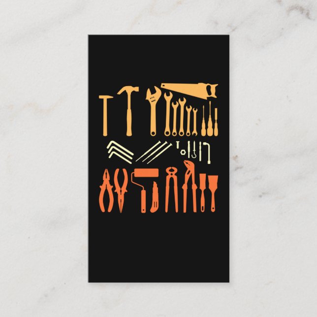 Tarjeta De Visita Herramientas de Garaje para artesanos de época Dad (Anverso)