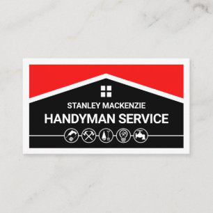 Tarjeta De Visita Herramientas de Handyman de Edificio en Azotea Imp