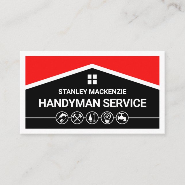 Tarjeta De Visita Herramientas de Handyman de Edificio en Azotea Imp (Anverso)