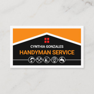 Tarjeta De Visita Herramientas de Handyman de Edificio en Azotea Imp